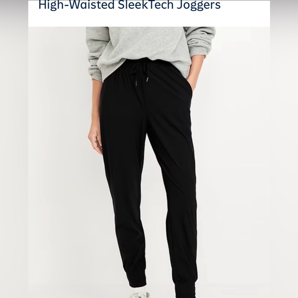 Old Navy High-Waisted Black Sleek-tech  Jogger Pants